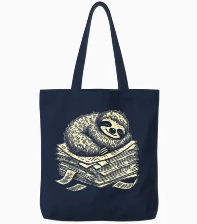 Papier Humoristique Paresseux Pour Enseignant, étudiant, Amoureux Des Paresseux Tote Bags - Navy