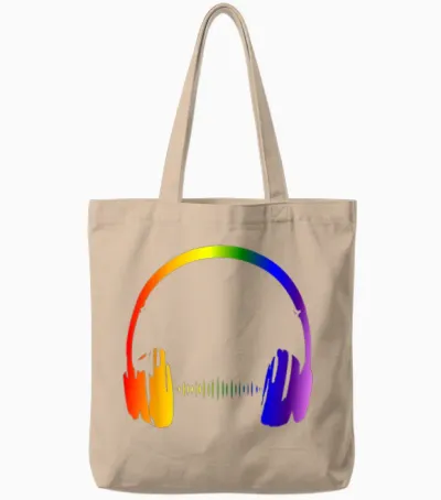 Bunte Kopfhörer Regenbogen Party Techno Radio Nachtclub Dj Tote Bags - Natural