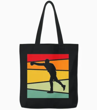 Boxing Retro Tote Bags - Black