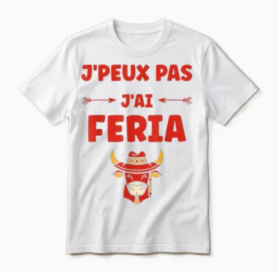 Humour Feria Basque Dax Bayonne Festivals J'peux Pas J'ai Feria Unisex T-Shirt - White