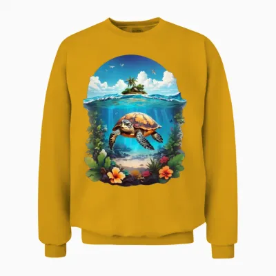 Sea Turtle Delight Unisex Sweatshirt - Gold