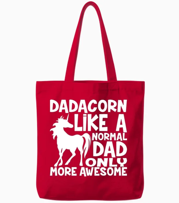 Dadacorn Lika Normal Dad Papa Father Tote Bags in Red