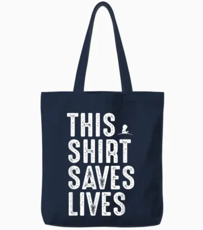 This Design Saves Lives Motivation Saying Tote Bags - Navy