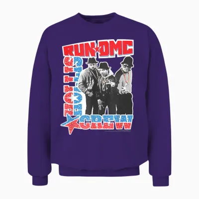 Offizielles Run Dmc Hollis Crew Hip Hop Klassik Retro Band Unisex Sweatshirt - Purple