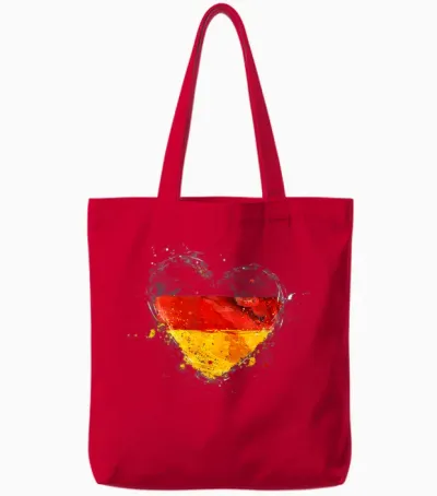 Deutschland Deutsche Flagge Herz Tote Bags - Red