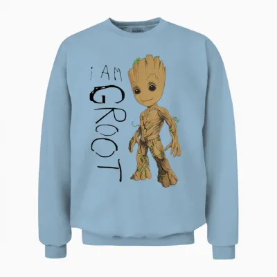Guardians of the Galaxy Vol.2 I Am Groot Scribbles Unisex Sweatshirt - Light Blue