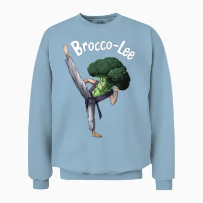 Joke Amusante Sur Les Légumes Brocco-Lee Broccoli T-Shirt Haut De Gamme Unisex Sweatshirt - Light Blue