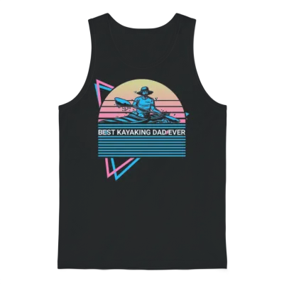 Kayak Kayaking Retro Unisex Tank Top - Black