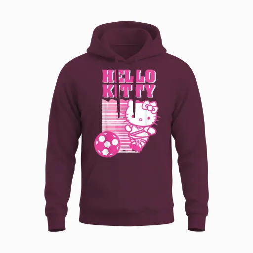 Hello Kitty Soccer Sports Athlete Unisex Hoodie - Maroon