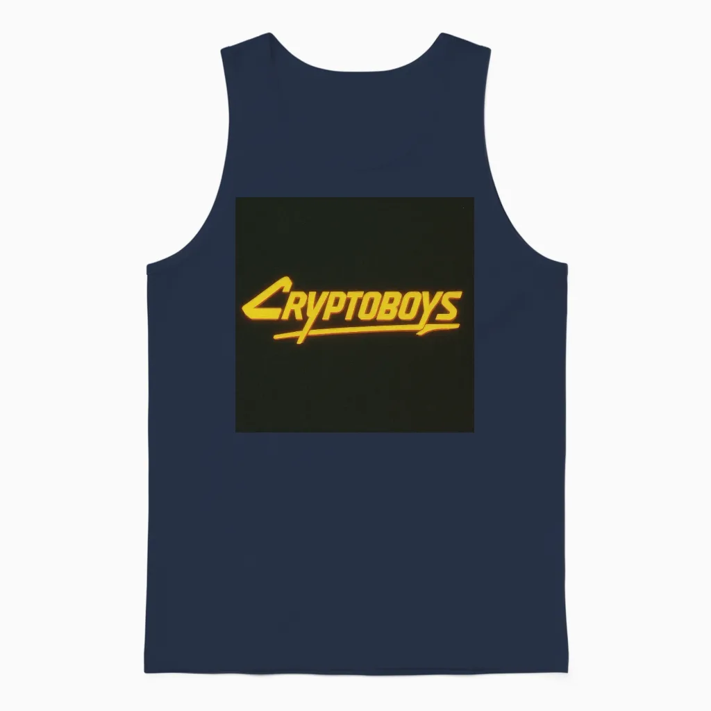 Logo Retro Neon Cryptoboys Unisex Tank Top in Navy