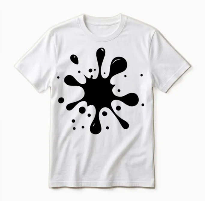 Ink Blot Art Design Unisex T-Shirt in White