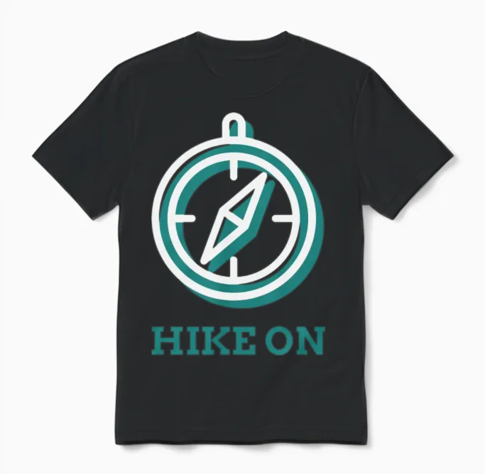 Hike on Hiking & Outdoors Gift Unisex T-Shirt in Black