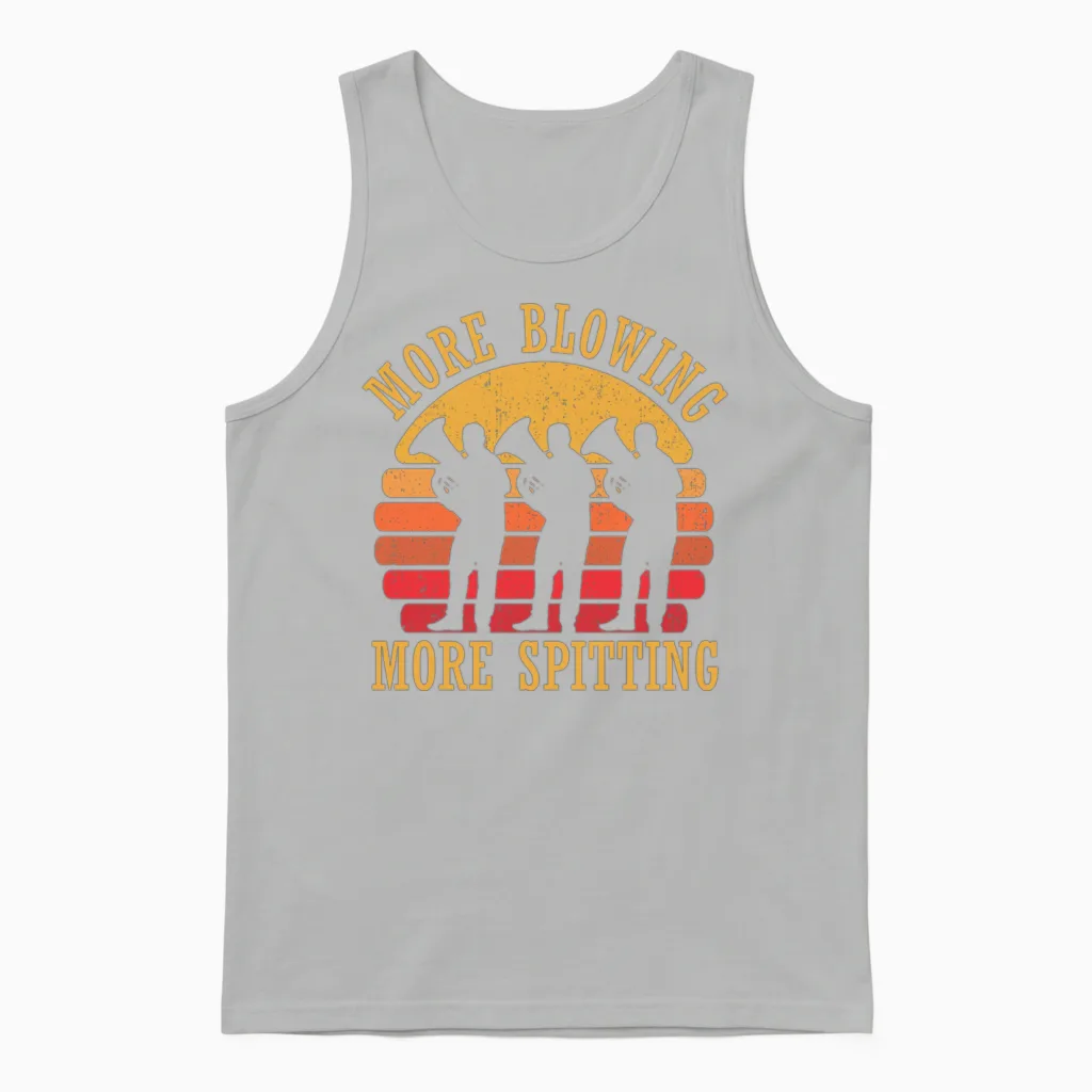 Marching Band Tuba Retro Music Lovers Unisex Tank Top in Ash