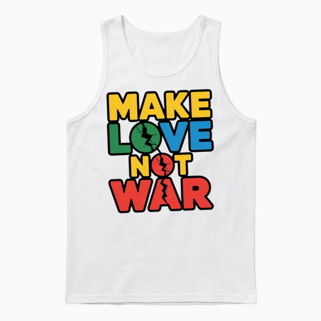 Make Love Not War Unisex Tank Top - White