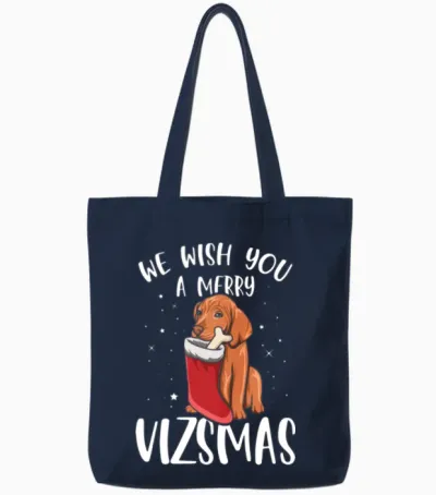 Magyar Vizsla Pun for a Vizsla Owner Christmas Tote Bags - Navy