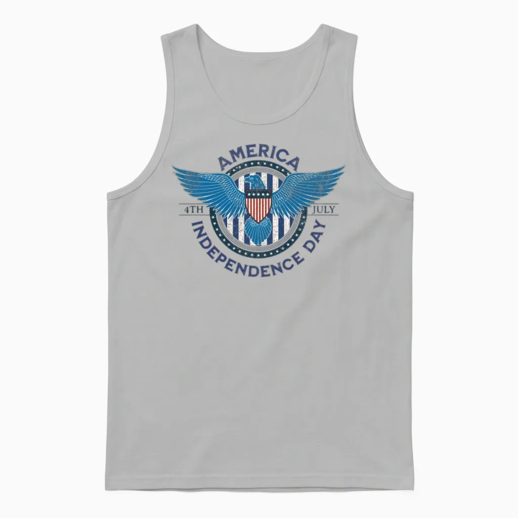 American Independence Day Unisex Tank Top in Ash