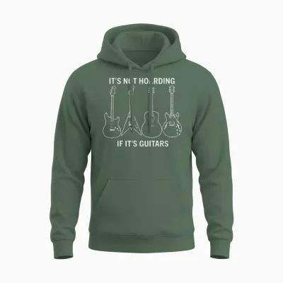 It’s Not Hoarding if It’s Guitars Men and Dad Grandpa Unisex Hoodie - Military Green
