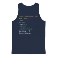 Wow Funny Item Stats Description Black Meme Unisex Tank Top - Navy – 1