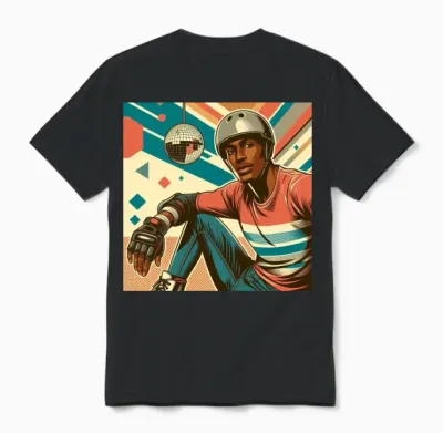 Retro Street Skater Unisex T-Shirt - Black