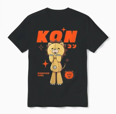 Bleach: Tybw Kon Modified Soul Orange Stars Anime Unisex T-Shirt - Black