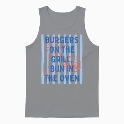 Burgers on the Grill Bun in the Oven Announcement Unisex Tank Top - Sport Grey