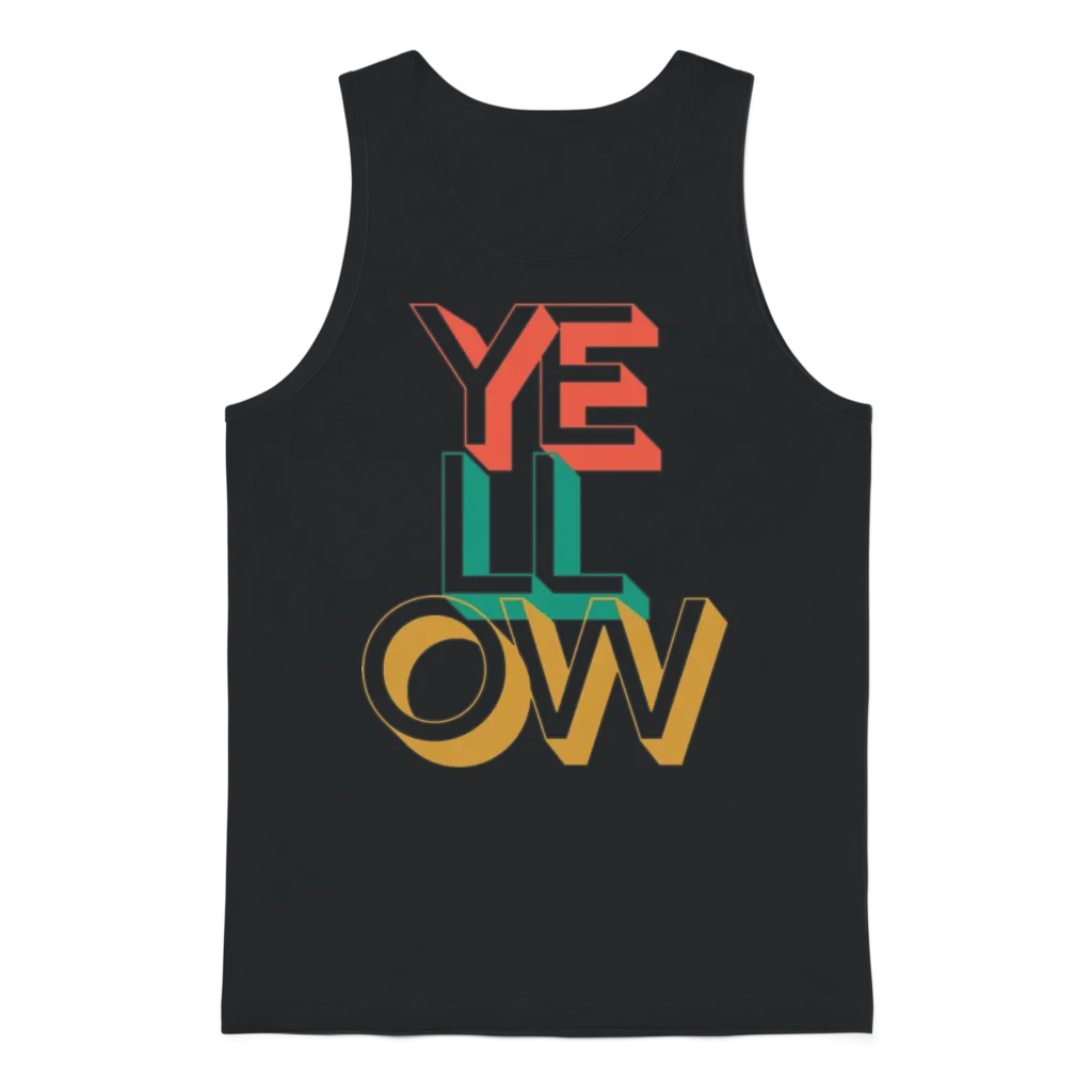 Retro Yellow Unisex Tank Top - Black