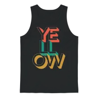 Retro Yellow Unisex Tank Top - Black – 1