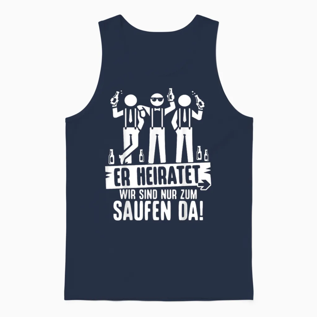Junggesellenabschied T-Shirt Männer Poltern Polterabend Jga Unisex Tank Top in Navy