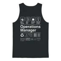 Operations Manager Gift Product Label Funny Defini Unisex Tank Top - Black – 1