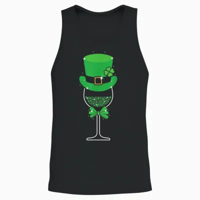 Leprechaun's Touch St. Patrick's Festive Wine Hat Women's Men's T-Shirt, Black, S Unisex Tank Top - Black