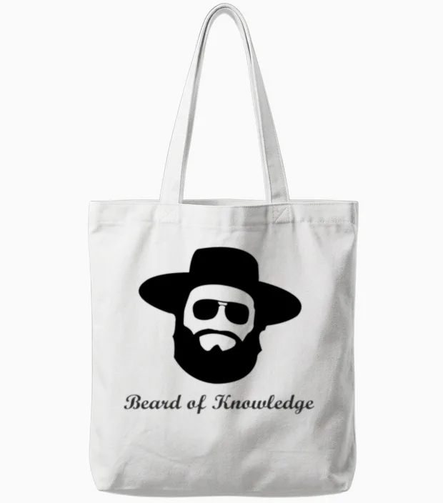 Beard of Knowledge Tote Bags in White