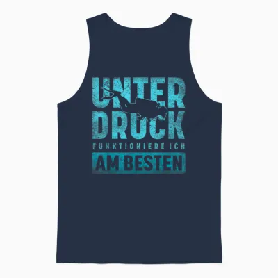 Under Print Functioniere Ich Am Besten Scuba Diver T-Shirt, Black Unisex Tank Top - Navy