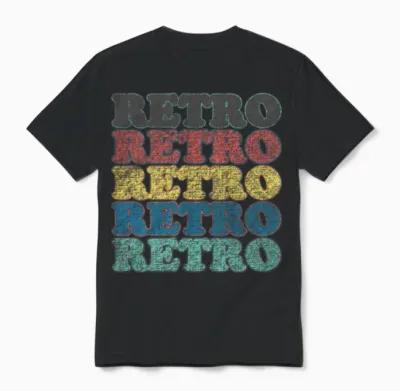 Retro in Grudge Effect. Unisex T-Shirt - Black