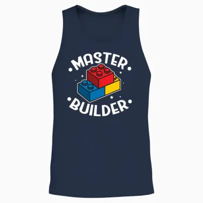 Funny Master Builder Building Blocks Gift Unisex Tank Top - Navy