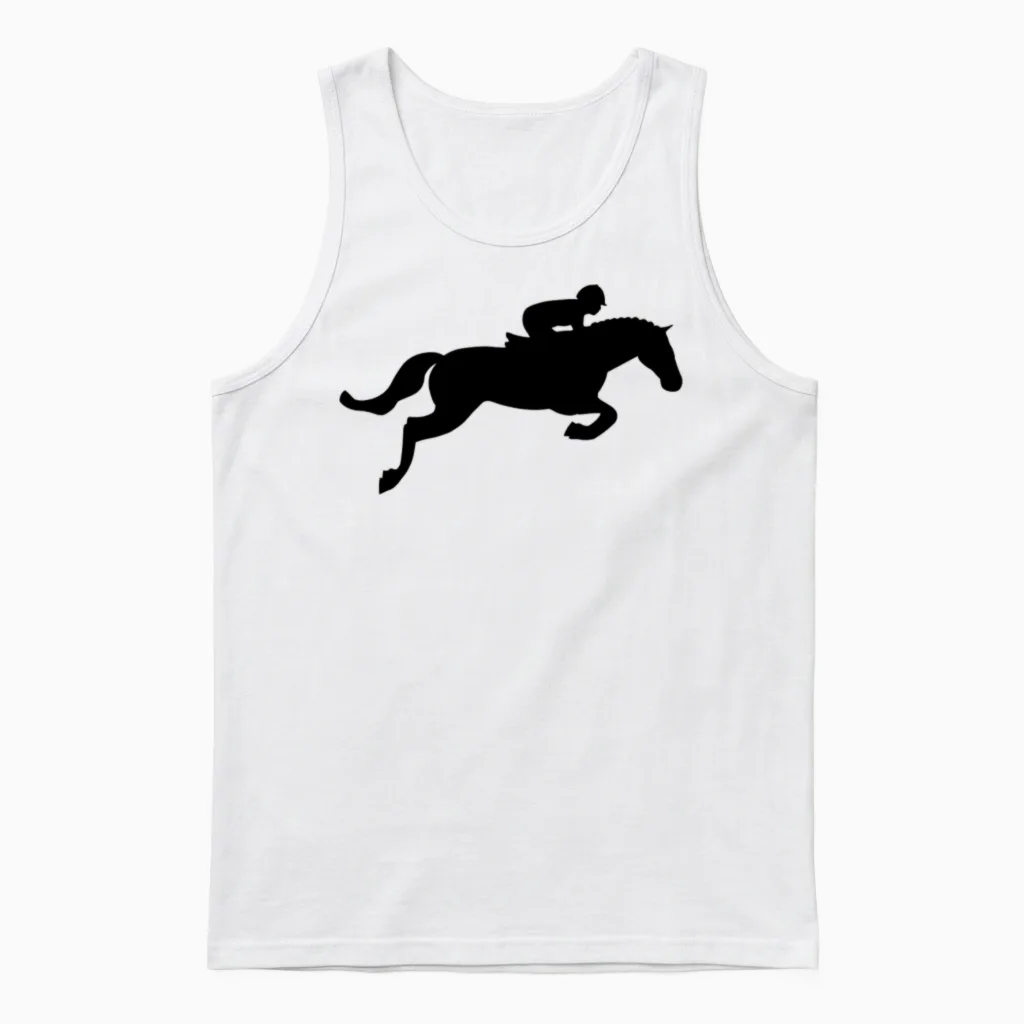 Horse Jump - Lovers Unisex Tank Top in White