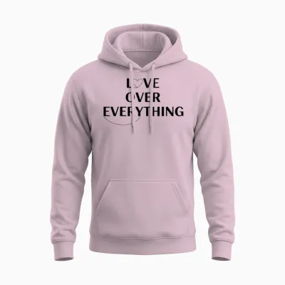 Vareno - Love Over Everything Unisex Hoodie - Light Pink