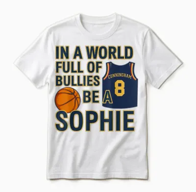 In a World Full of Bullies Be a Sophie Indianaa Feverr Unisex T-Shirt - White
