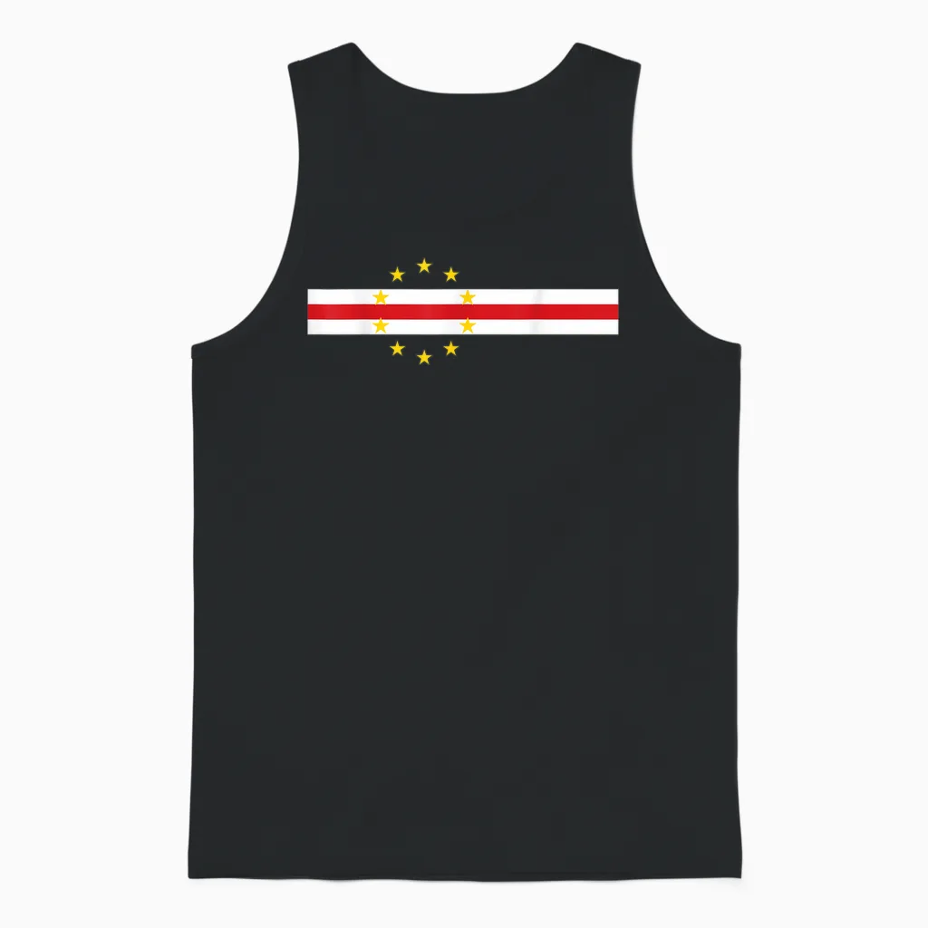 Cape Verde Flag Cabo Green Praia Unisex Tank Top in Black