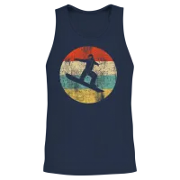 Snowboarding Vintage Retro Snowboarder Unisex Tank Top - Navy – 2
