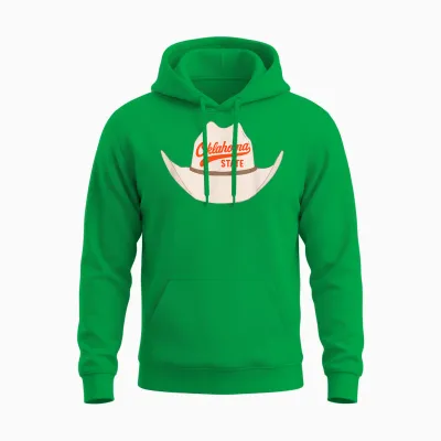State of Oklahoma Cowboy Hat for Oklahoma Pride Unisex Hoodie - Irish Green