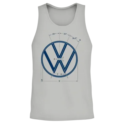 Volkswagen Logo as Construction Graphic in White Unisex Tank Top - Ash