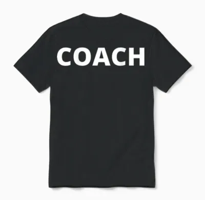 Coach Trainer Back T-Shirt, Black Unisex T-Shirt - Black