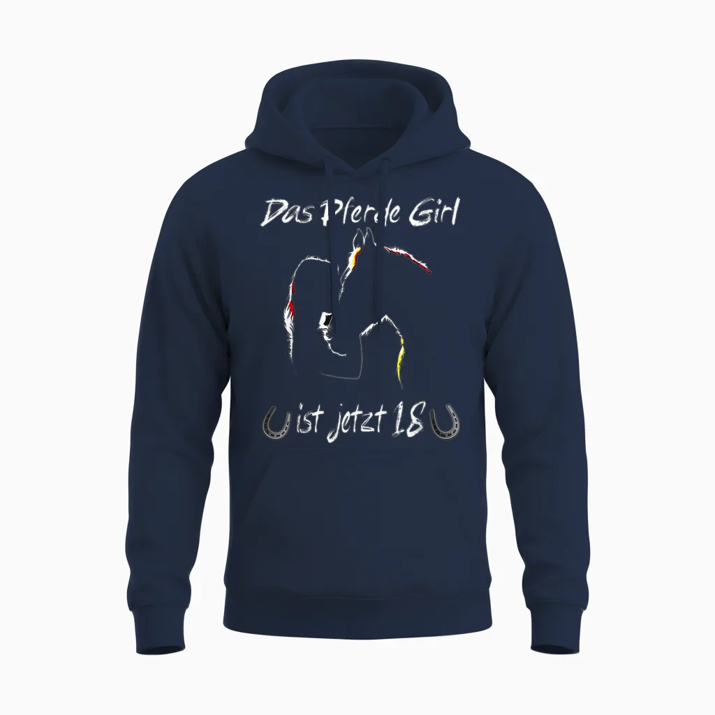 18 Geburtstag Pferde Mädchen Unisex Hoodie in Navy