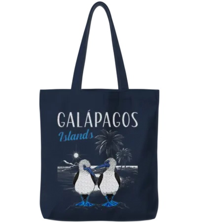 Blue Footed Booby Bird Galapagos Islands Tote Bags - Navy