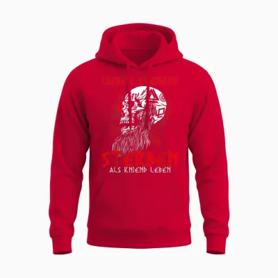 Lieber Stehend Sterben Als Kniend Leben Punk Rock Biker Unisex Hoodie - Red