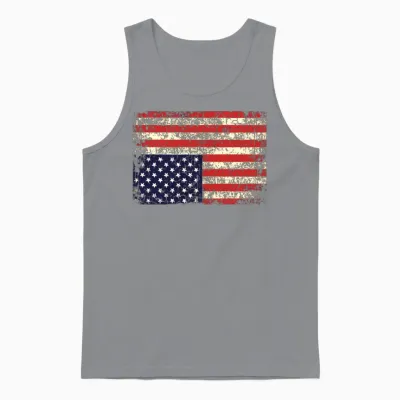 America in Distress Upside Down Unisex Tank Top - Sport Grey