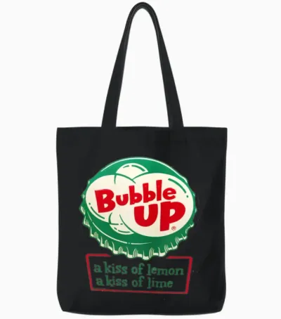 Retro Bubble Up Soda Tote Bags - Black