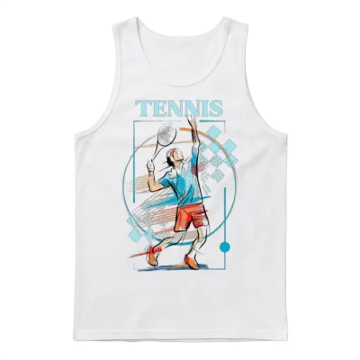 Tennis Player Unisex Tank Top - White