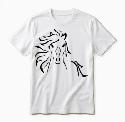 Horse Outline Unisex T-Shirt - White