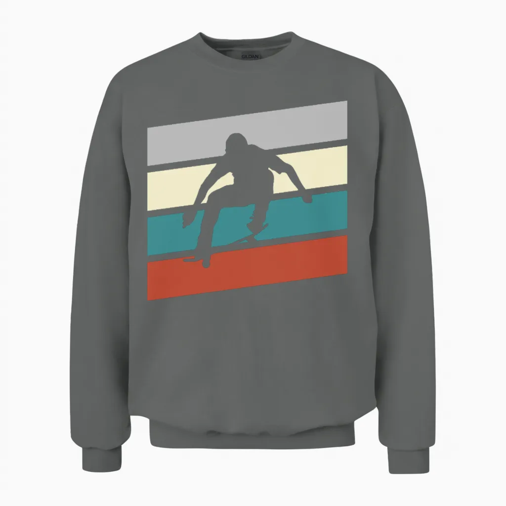 Skating Retro Unisex Sweatshirt in Graphite Heather